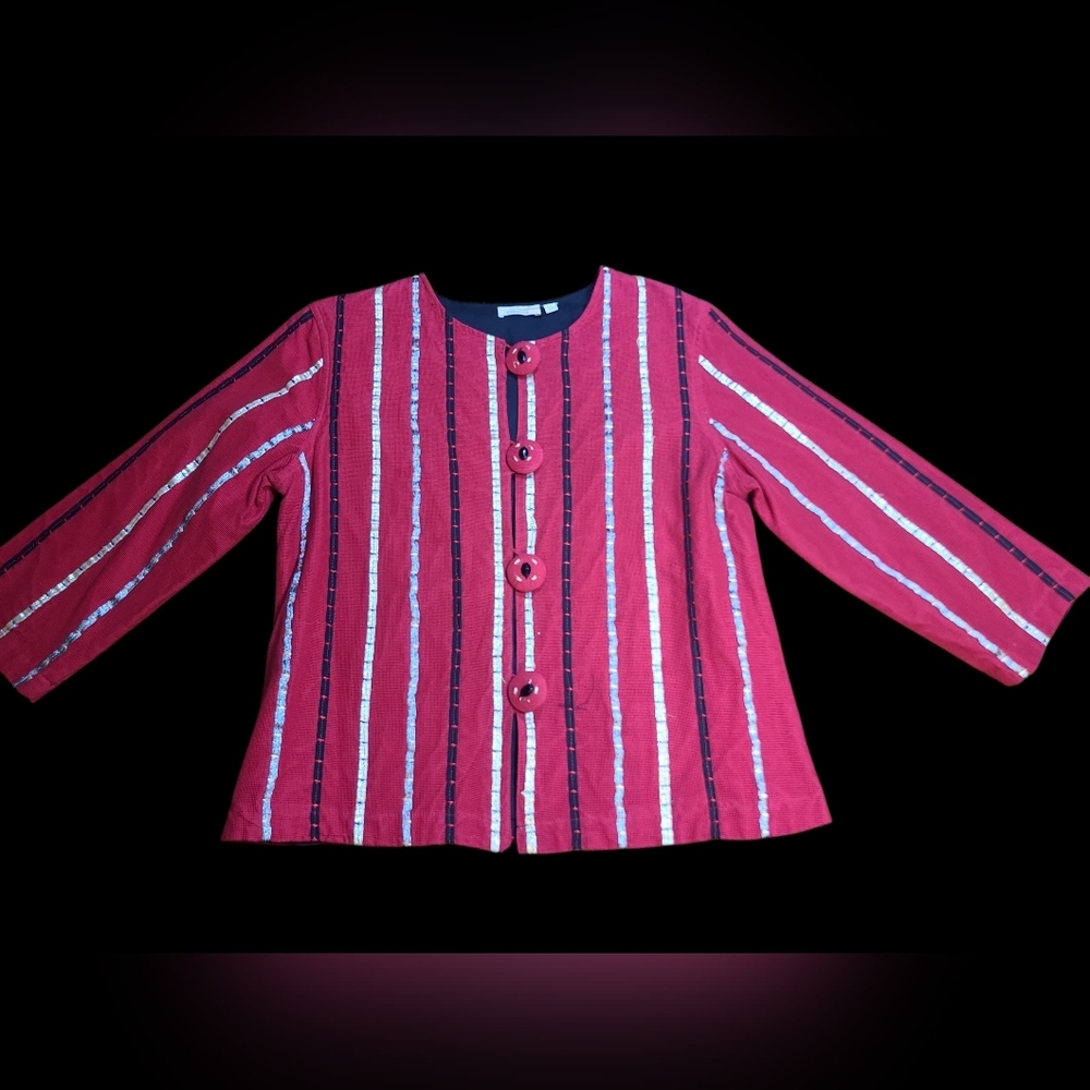 Choices Red Striped Jacket